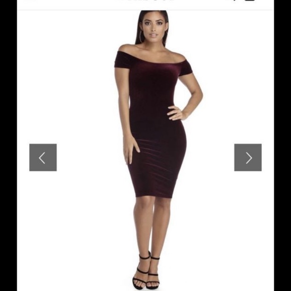 off the shoulder red dresses - Picture 3 of 4